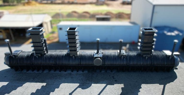 Agricultural field at sunset