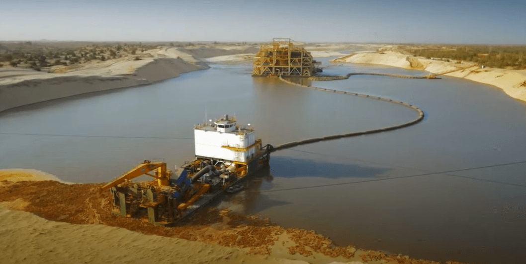Agricultural field at sunset