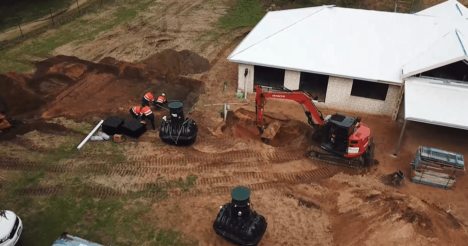 Agricultural field at sunset