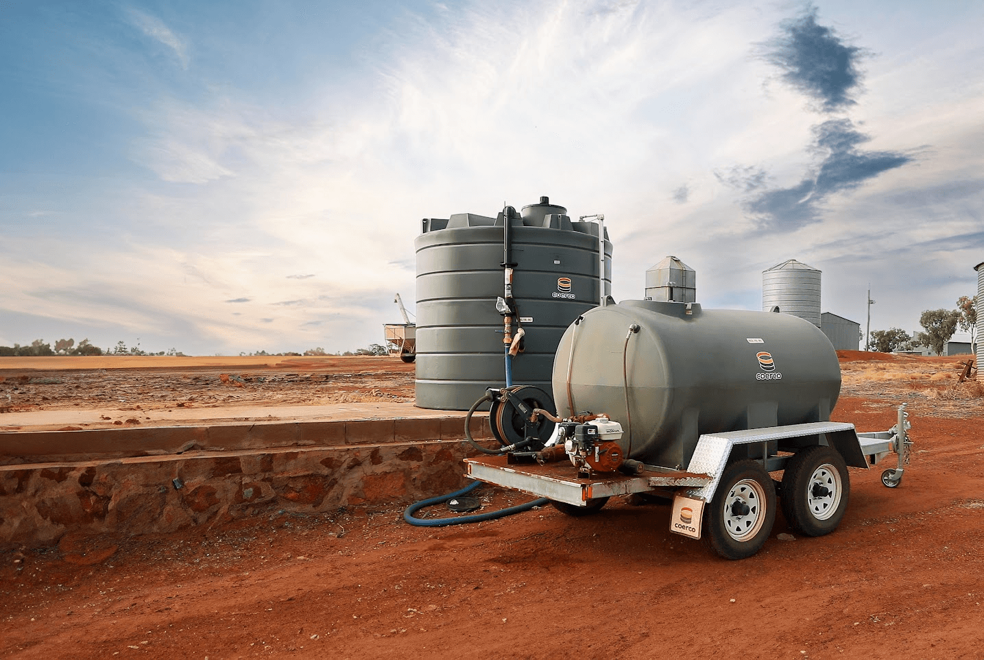 Agricultural field at sunset