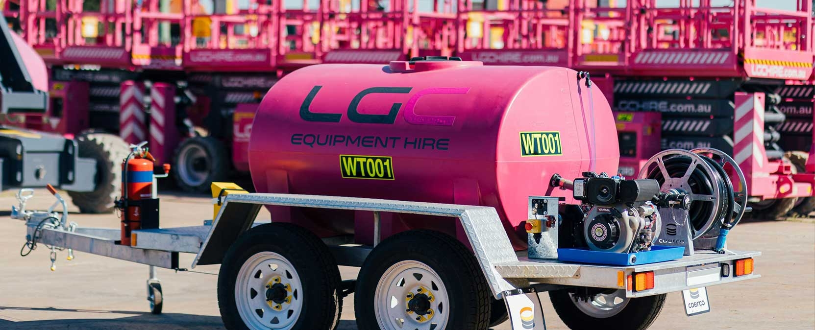 Pink water trailers keep LGC’s hire customers’ projects moving