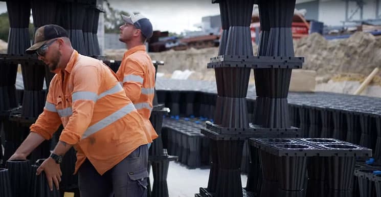 Agricultural field at sunset