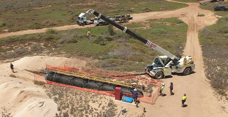 Agricultural field at sunset