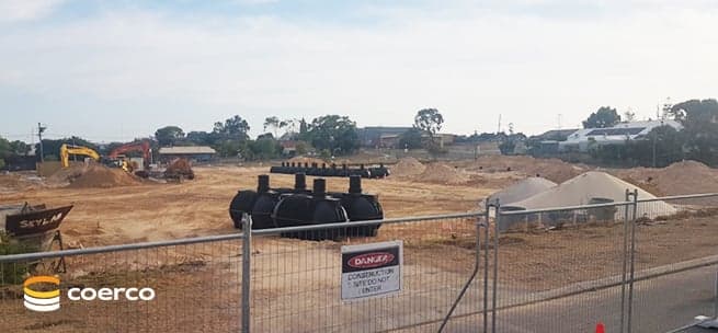Agricultural field at sunset