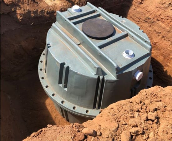 coerco septic tank about to be buried