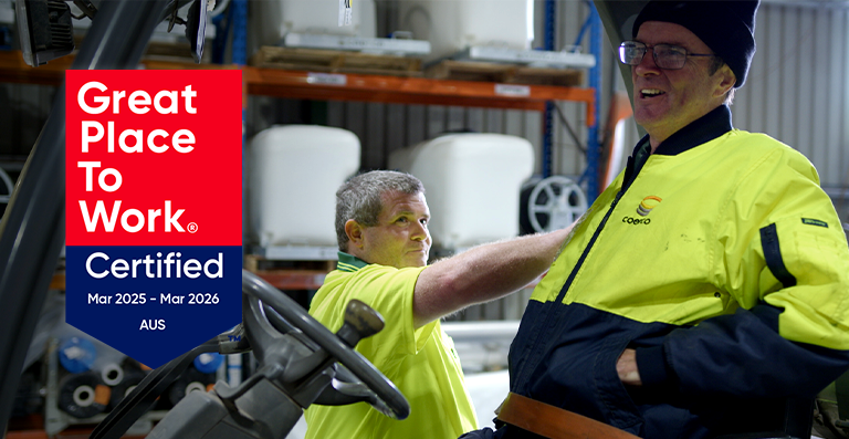 90% of employees at Coerco Pty Ltd say it is a great place to work compared to 60% of employees at a typical company in Australia